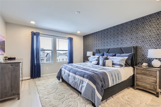 bedroom featuring light hardwood / wood-style floors