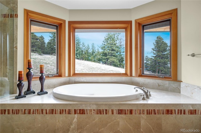 25803 Aspen Way, Golden, CO 80401 - full bathroom featuring healthy amount of natural light and a garden tub