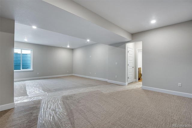 3394 N Grand Baker Ct, Aurora, CO 80019 - basement with light carpet and recessed lighting
