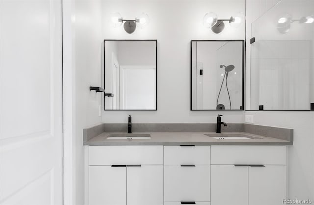 4232 Jason St Unit 2, Denver, CO 80211 - bathroom with double vanity and a tile shower