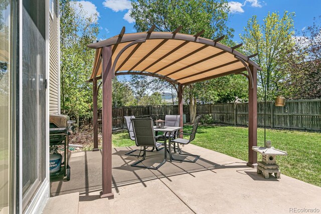 view of patio with a pergola