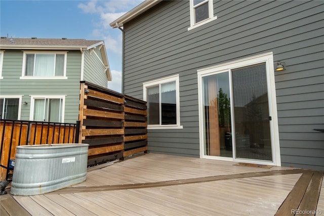deck featuring fence