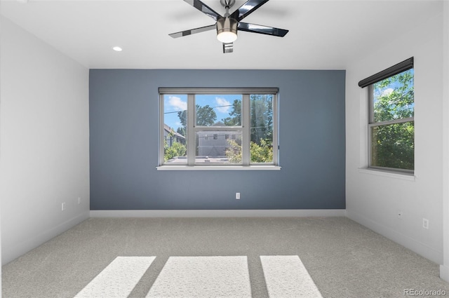 2745 Java Ct, Denver, CO 80211 - unfurnished room featuring plenty of natural light, carpet flooring, ceiling fan, and recessed lighting