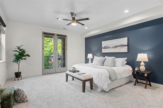 2745 Java Ct, Denver, CO 80211 - carpeted bedroom featuring access to exterior, recessed lighting, and a ceiling fan