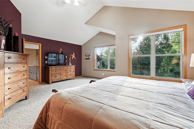 5683 Fig Way, Arvada, CO 80002 - carpeted bedroom with lofted ceiling and baseboards