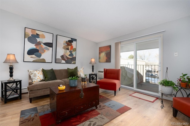 living room with light wood-style flooring