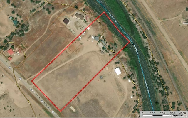11679 US Highway 50, Howard, CO 81233 - aerial view of property's location with property parcel outlined
