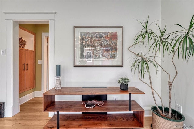 interior details featuring baseboards and wood finished floors