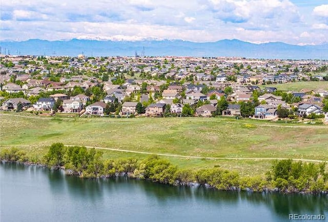 26741 E Arbor Dr, Aurora, CO 80016 - aerial view of residential area with a water and mountain view