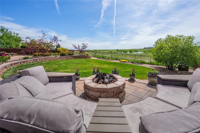 26741 E Arbor Dr, Aurora, CO 80016 - view of patio with an outdoor fire pit
