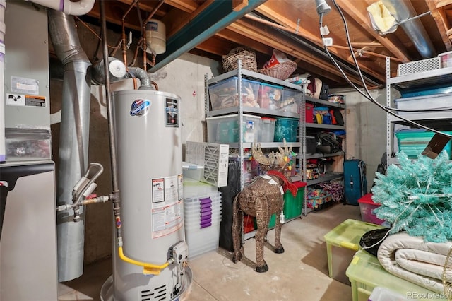 storage featuring water heater