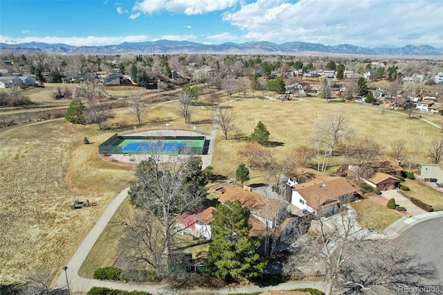 aerial view featuring a mountain view