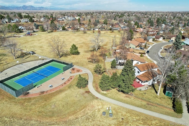 bird's eye view with a residential view