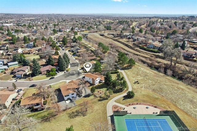 aerial view featuring a residential view