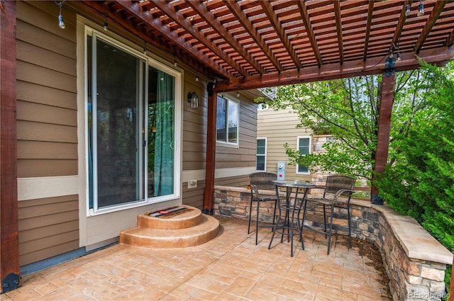 view of patio with a pergola