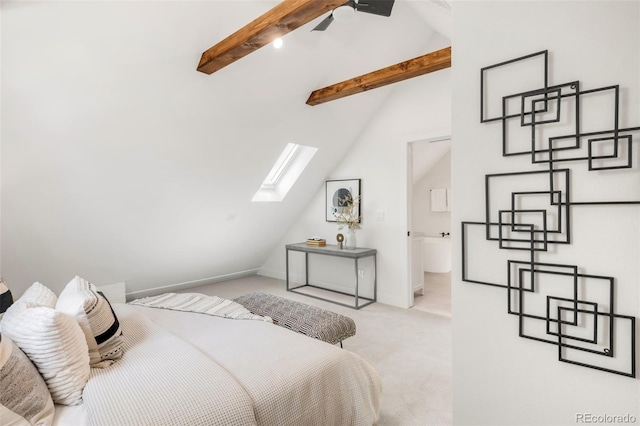 230 E Ellsworth Ave, Denver, CO 80209 - bedroom featuring a skylight, light carpet, and baseboards