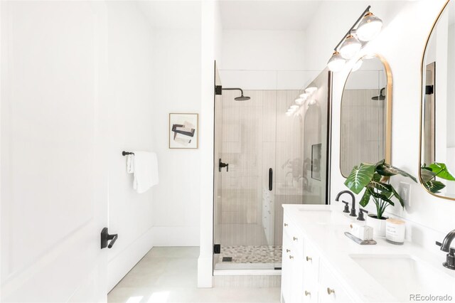 230 E Ellsworth Ave, Denver, CO 80209 - bathroom with a stall shower and double vanity