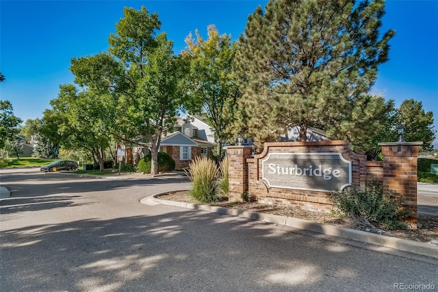 view of community sign