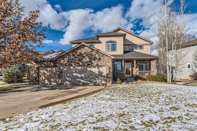 front of property featuring a garage