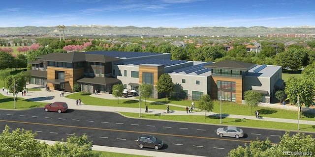 24374 E 42nd Ave, Aurora, CO 80019 - aerial view of residential area with a mountain backdrop