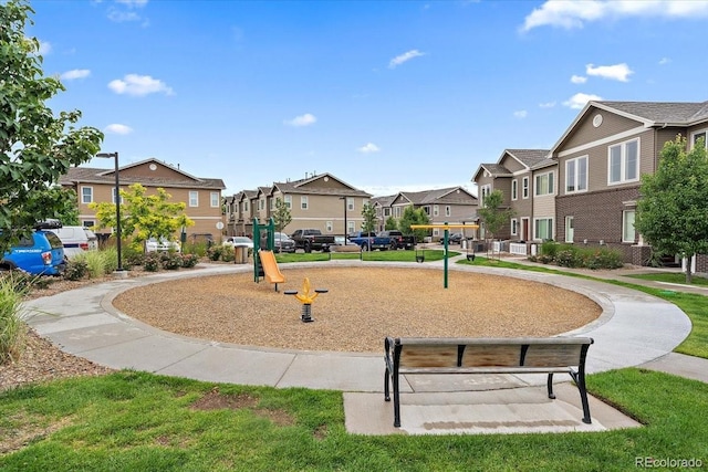 view of property's community featuring a residential view and playground community