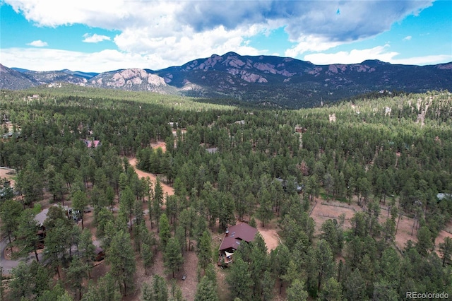 bird's eye view featuring a mountain view