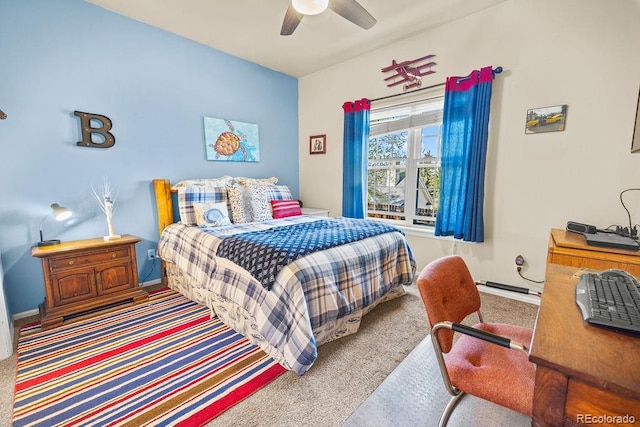 1060 Alta Vista Dr, Craig, CO 81625 - bedroom with carpet, a ceiling fan, and baseboards