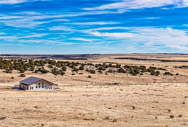 aerial view with a rural view