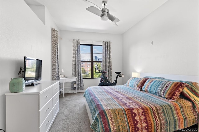 7700 E 29th Ave Unit 304, Denver, CO 80238 - bedroom featuring light colored carpet and ceiling fan
