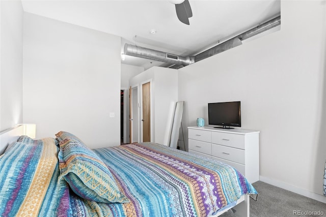 7700 E 29th Ave Unit 304, Denver, CO 80238 - bedroom with light colored carpet and a ceiling fan