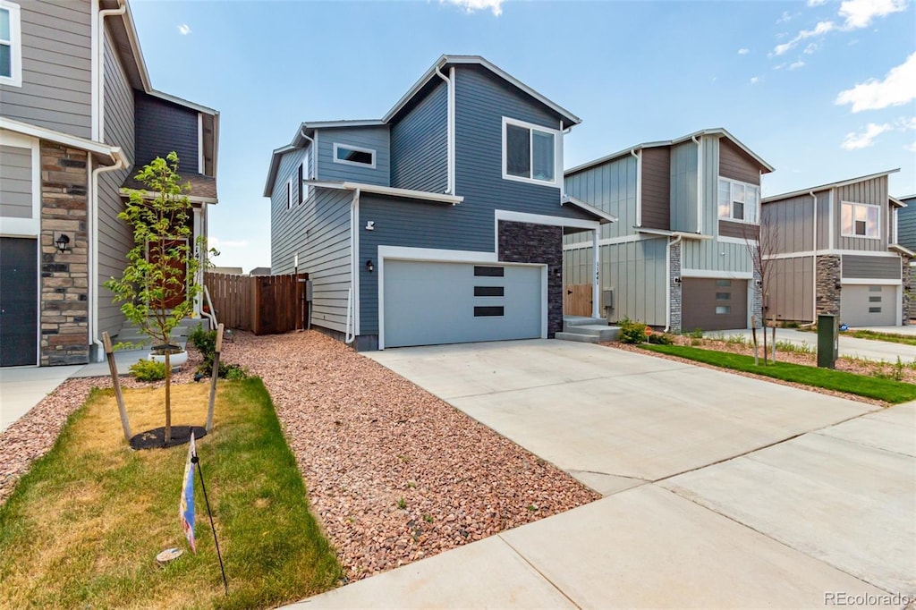 view of front of house with a garage