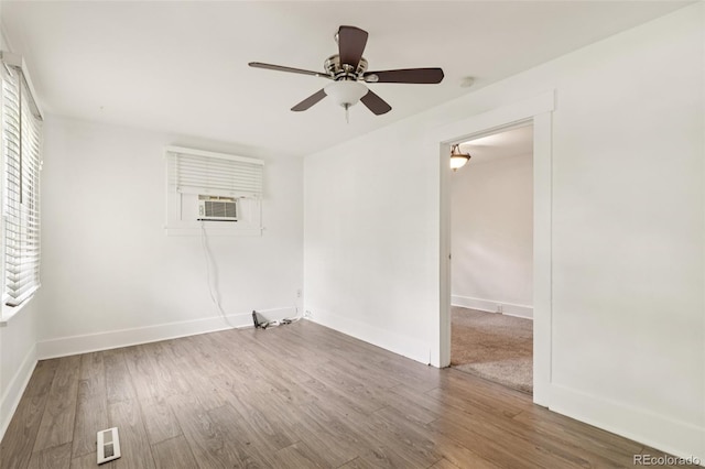 1340 Iola St, Aurora, CO 80010 - empty room featuring ceiling fan, wood finished floors, and cooling unit