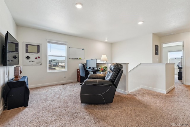 7498 E 157th Pl, Thornton, CO 80602 - carpeted living room featuring baseboards and recessed lighting