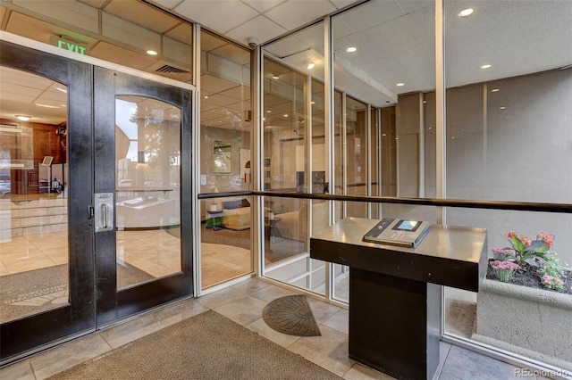 2 Adams St Unit 809, Denver, CO 80206 - bathroom with tile patterned floors, recessed lighting, and french doors
