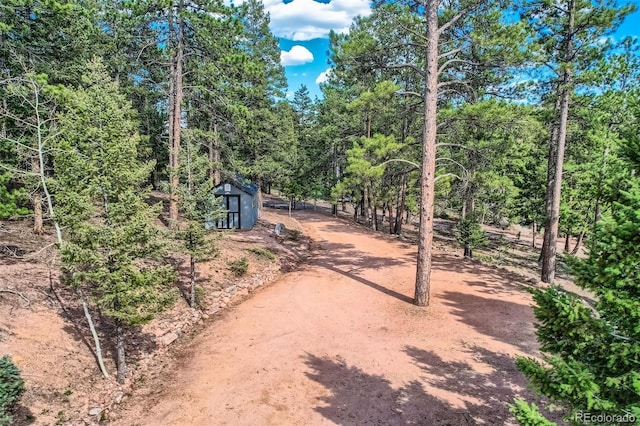 28669 Mountain View Rd, Conifer, CO 80433 - surrounding community with a storage unit and an outdoor structure