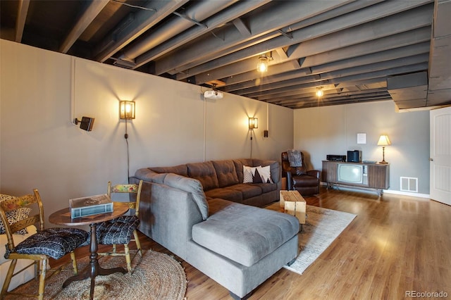 living room featuring hardwood / wood-style floors