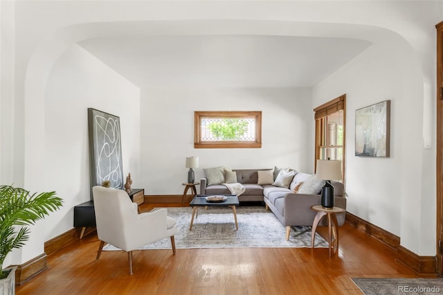 2845 Quitman St, Denver, CO 80212 - living area featuring baseboards and wood finished floors