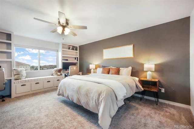 2204 Reed Grass Way, Colorado Springs, CO 80915 - bedroom featuring light colored carpet, ceiling fan, and baseboards