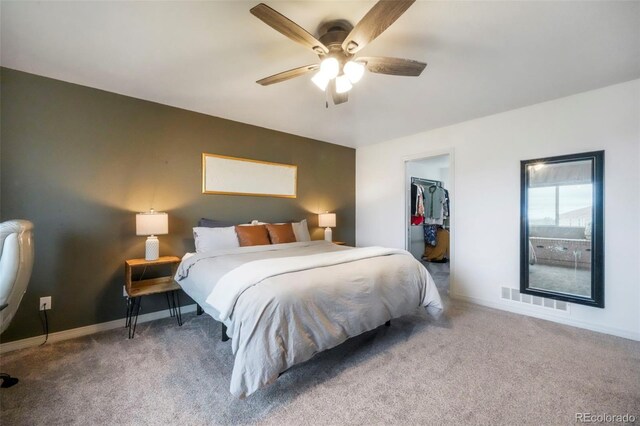 2204 Reed Grass Way, Colorado Springs, CO 80915 - carpeted bedroom with a spacious closet, baseboards, a ceiling fan, and a closet