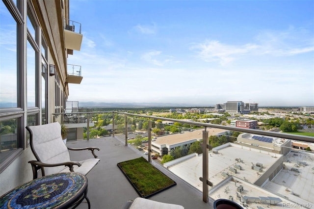 balcony with a view of city