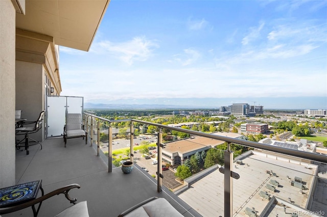 balcony with a city view