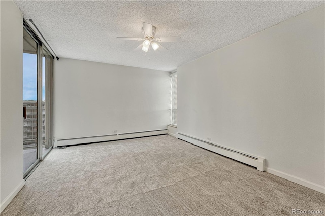 4800 E Hale Pkwy Unit 802N, Denver, CO 80220 - empty room featuring a baseboard heating unit, healthy amount of natural light, ceiling fan, and a textured ceiling