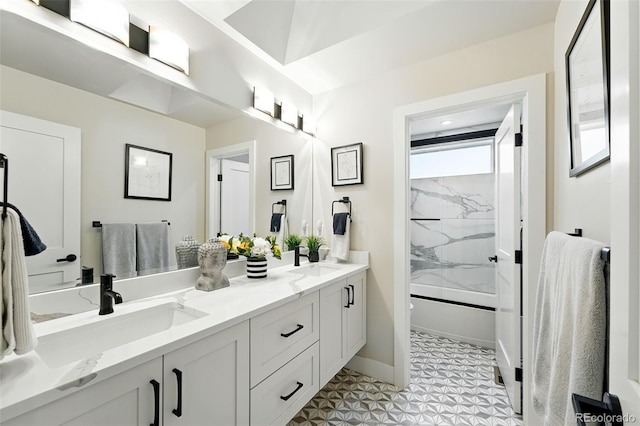 2635 Pierce St, Wheat Ridge, CO 80214 - full bath with double vanity and  shower combination
