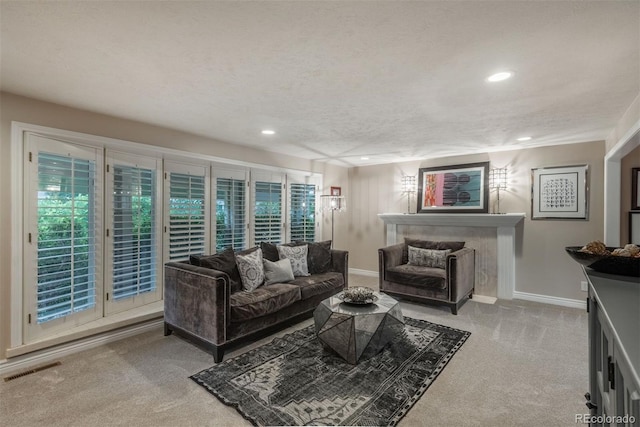 7750 S Glencoe Way, Centennial, CO 80122 - living area featuring carpet flooring and recessed lighting