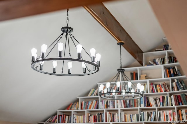 7750 S Glencoe Way, Centennial, CO 80122 - detailed view of a chandelier and beam ceiling