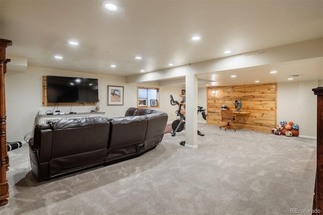 7750 S Glencoe Way, Centennial, CO 80122 - living room featuring carpet flooring and recessed lighting