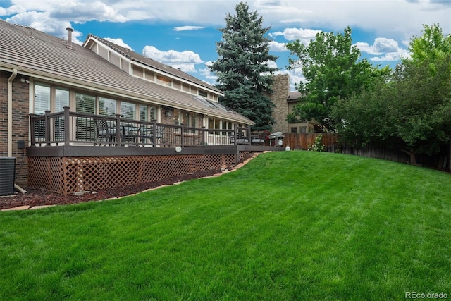 7750 S Glencoe Way, Centennial, CO 80122 - view of yard with a wooden deck