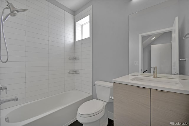 3520 W Conejos Pl Unit 14, Denver, CO 80204 - bathroom with toilet, vanity, and washtub / shower combination