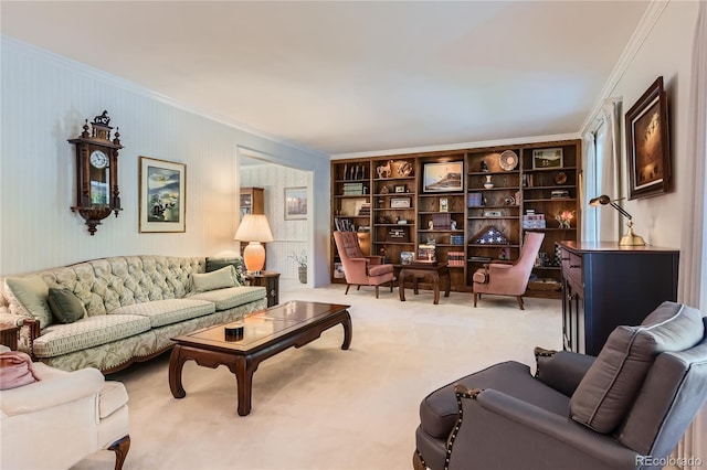 10130 E Powers Ave, Greenwood Village, CO 80111 - living area featuring crown molding and carpet
