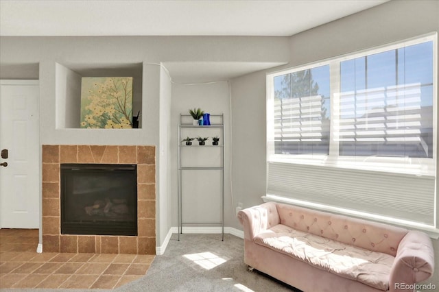 13271 Holly St Unit B, Thornton, CO 80241 - carpeted living room with a fireplace and baseboards